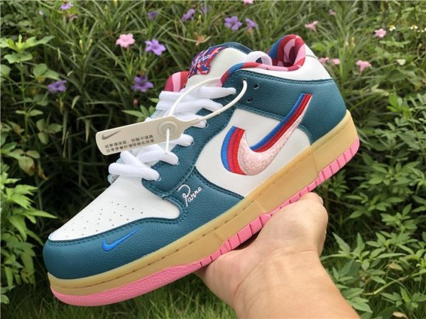 Parra x Nike SB Dunk Low Midnight Turquoise-White on hand