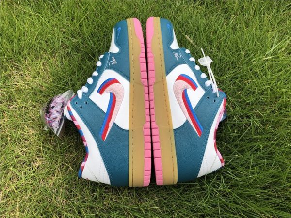 Parra x Nike SB Dunk Low Midnight Turquoise-White panel