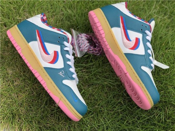 Parra x Nike SB Dunk Low Midnight Turquoise-White shoes