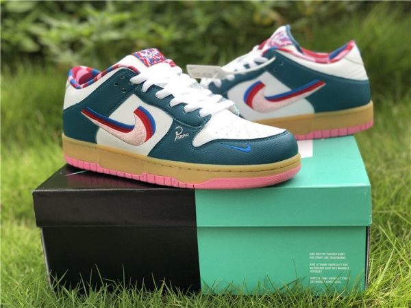 Parra x Nike SB Dunk Low Midnight Turquoise-White sneaker