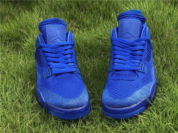 Royal Blue Air Jordan 4 Flyknit shoes