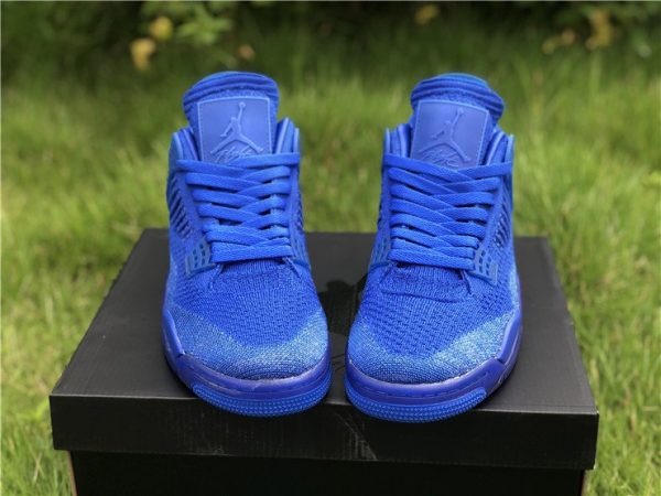 Royal Blue Air Jordan 4 Flyknit tongue