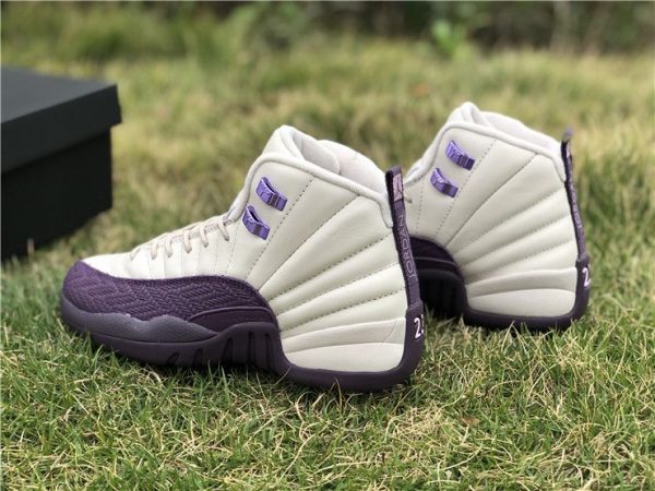 Womens Air Jordan 12 Desert Sand Pro Purple shoes