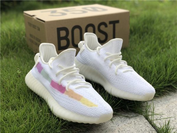 buy Adidas Yeezy 350 Boost V2 White Colorfull Strip