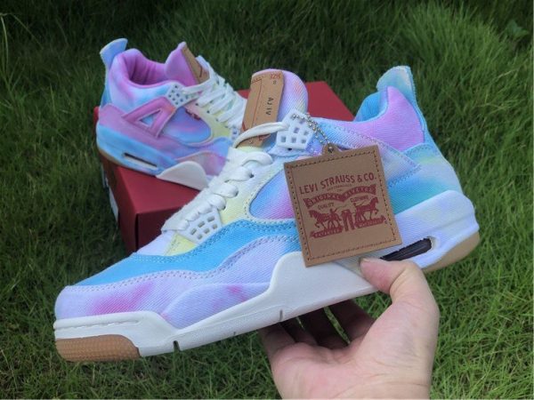 shop Vintage Air Jordan 4 X Leevi Tie-dyed