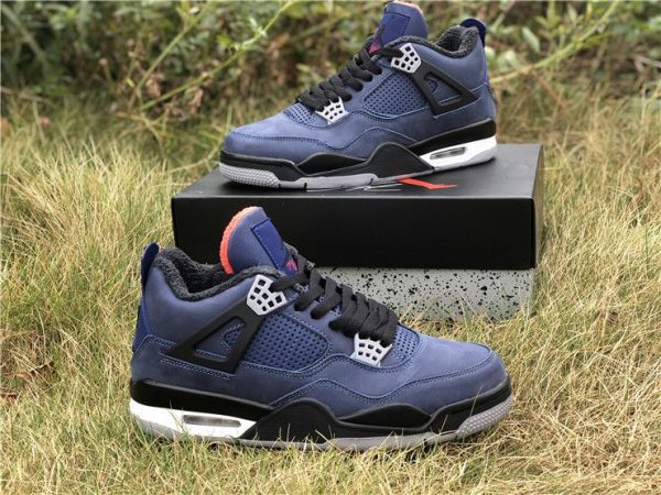 2019 Air Jordan 4 Winter Loyal Blue White-Habanero Red