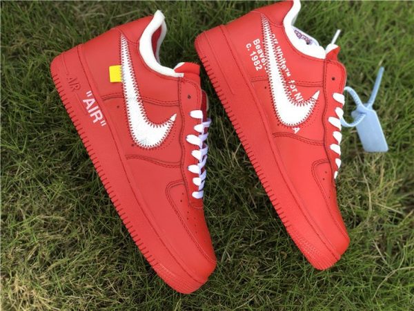 Air Force 1 Low X Off-White University Red Silver swoosh
