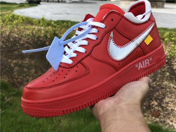 Air Force 1 Low X Off-White University Red Silver trainer