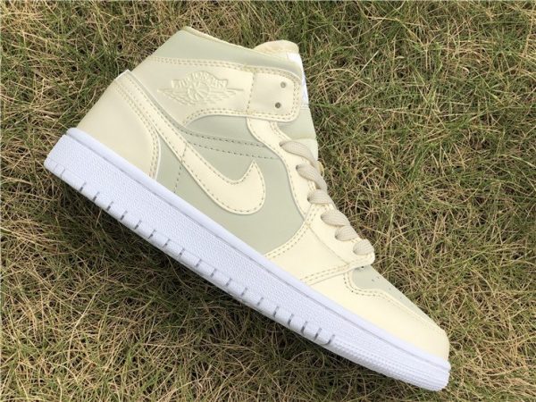 Air Jordan 1 Mid Goose Feather Lemon Yellow lateral