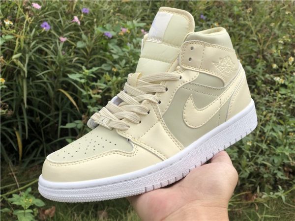 Air Jordan 1 Mid Goose Feather Lemon Yellow shoes