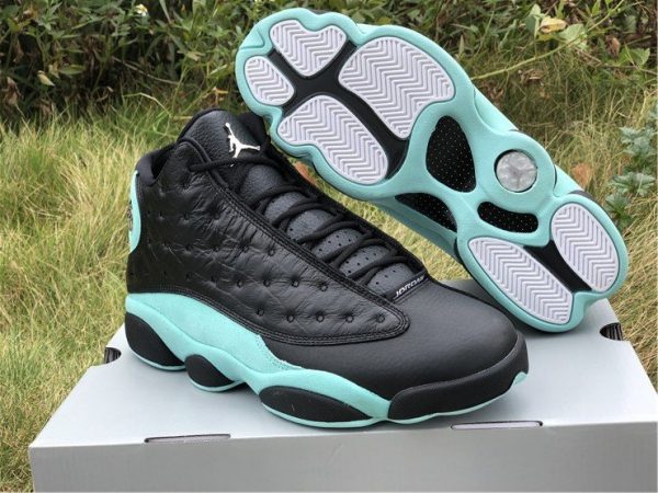 Black Island Green Air Jordan 13s