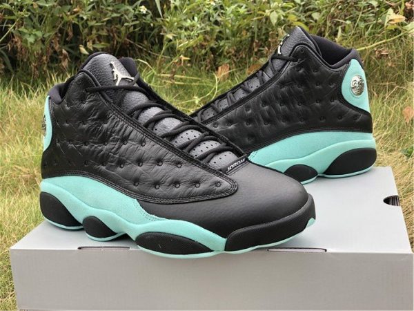 Island Green Air Jordan 13s black