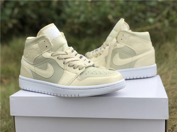 Jordan 1 Mid Goose Feather Yellow for mens
