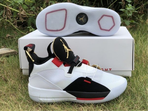 Nike Air Jordan XXXIII 33 PF white black gold