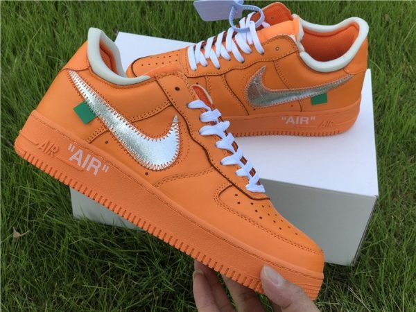 Air Force 1 Low X Off-White Orange/Metalic Silver For sale