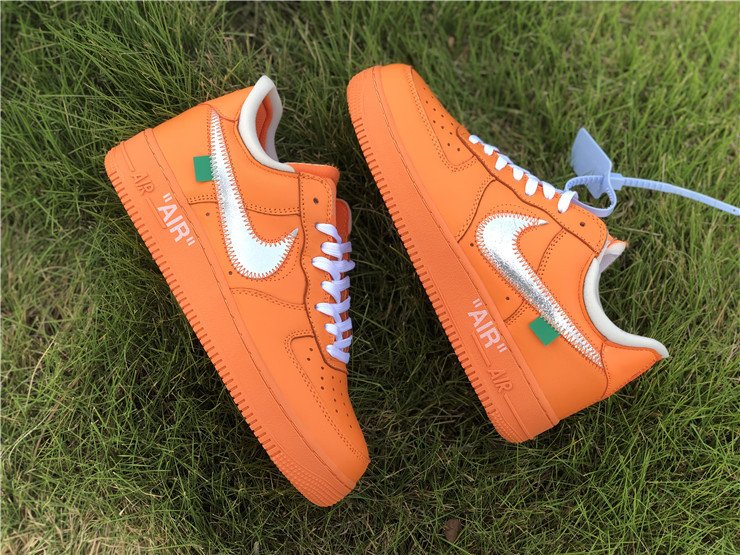 Air Force 1 Low X Off-White Orange/Metalic Silver For sale