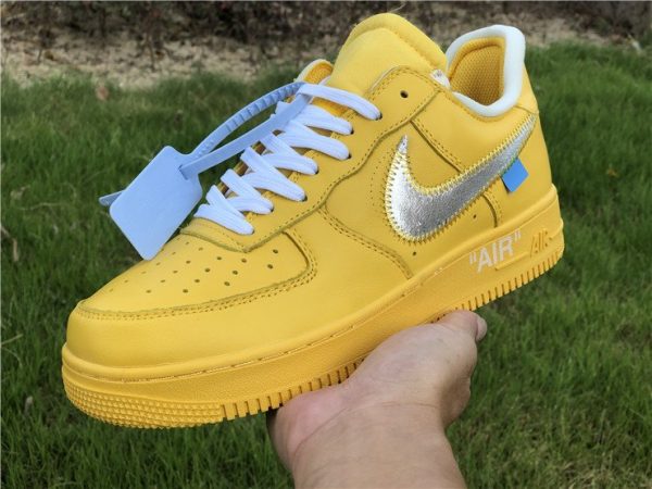 Off-White Air Force 1 Low Yellow Metalic Silver for sale