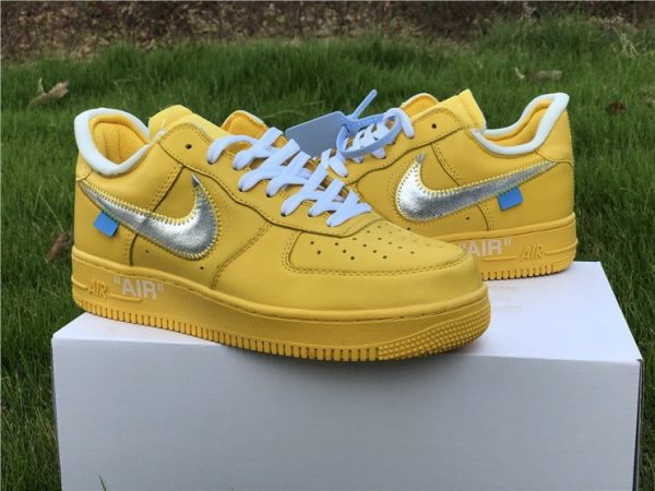 Off-White Air Force 1 Low Yellow Metalic Silver forsale