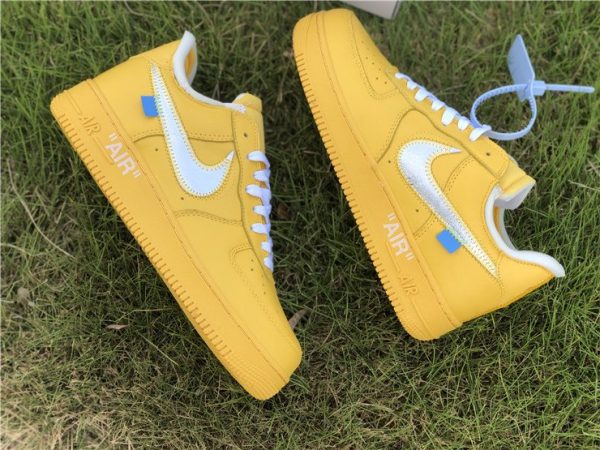 Off-White Air Force 1 Low Yellow Metalic Silver panels