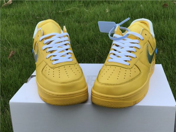 Off-White Air Force 1 Low Yellow Metalic Silver sneaker