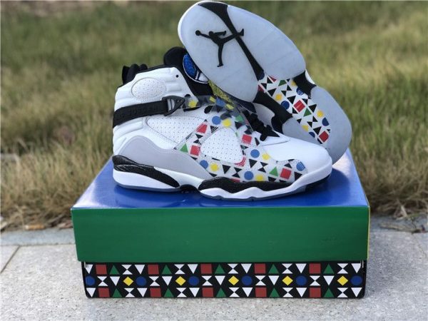 2019 Air Jordan 8 Quai 54 White shoes