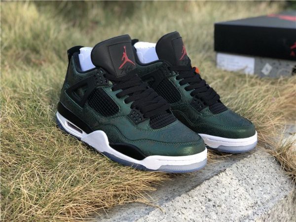 Air Jordan 4s Laser Jaguars Green SHOES