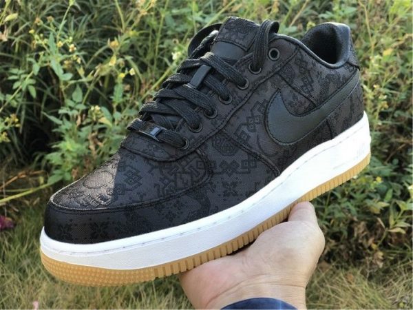 Fragment CLOT Nike Air Force 1 Black on hand