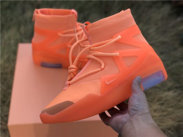 Nike Air Fear Of God 1 Orange Pulse on hand