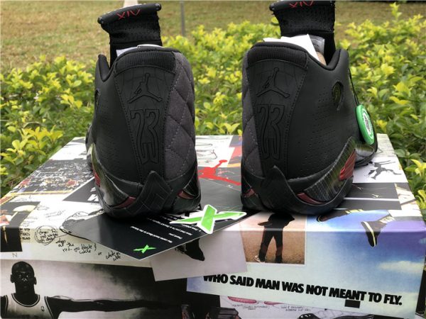 Air Jordan 14 Retro Black Ferrari heel