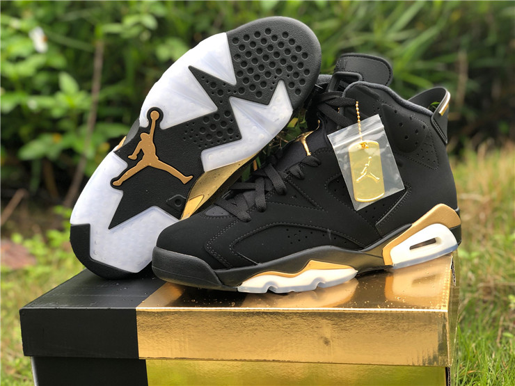 Air jordan 6 shop black and gold