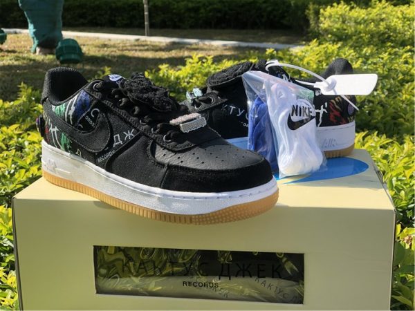 Cactus Jack Travis Scotts Nike air force 1 Low Black shoelaces