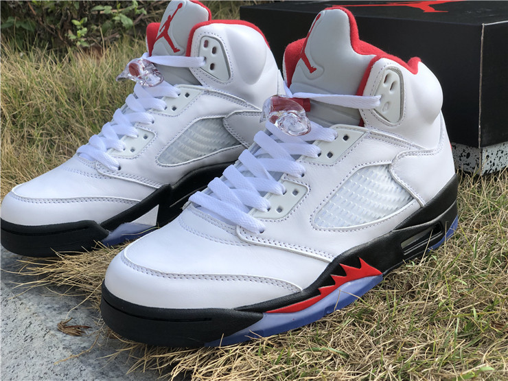 Jordan 5 Retro Fire Red Silver Tongue for sale