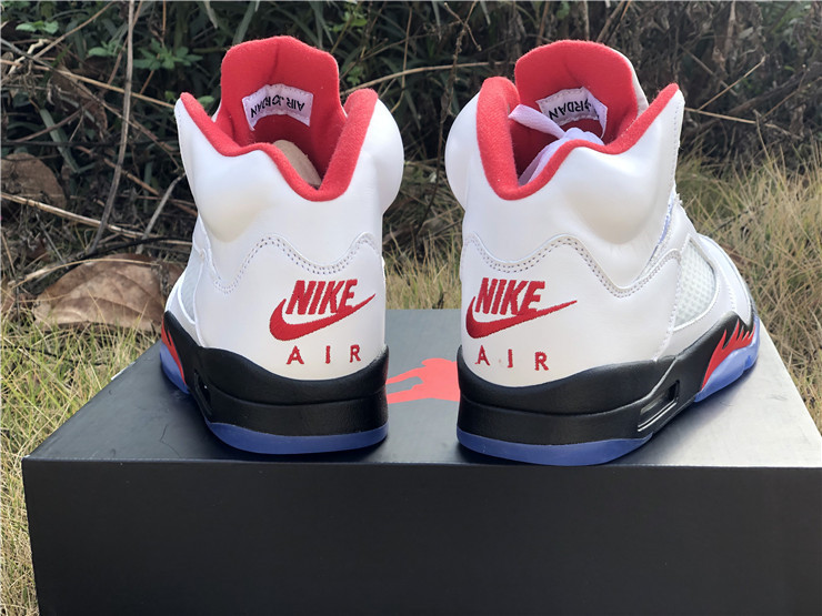 Jordan 5 Retro Fire Red Silver Tongue nike air heel