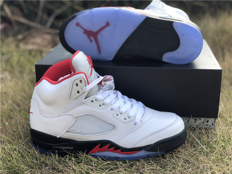 new Jordan 5 Retro Fire Red Silver Tongue