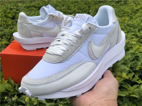 sacai Nike LDWaffle White Nylon BV0073-101 on hand