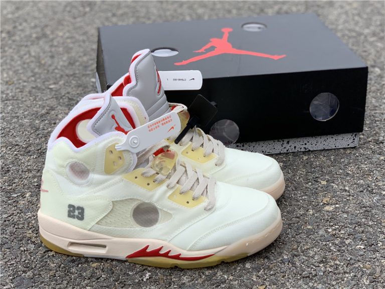 off white jordan 5 cream