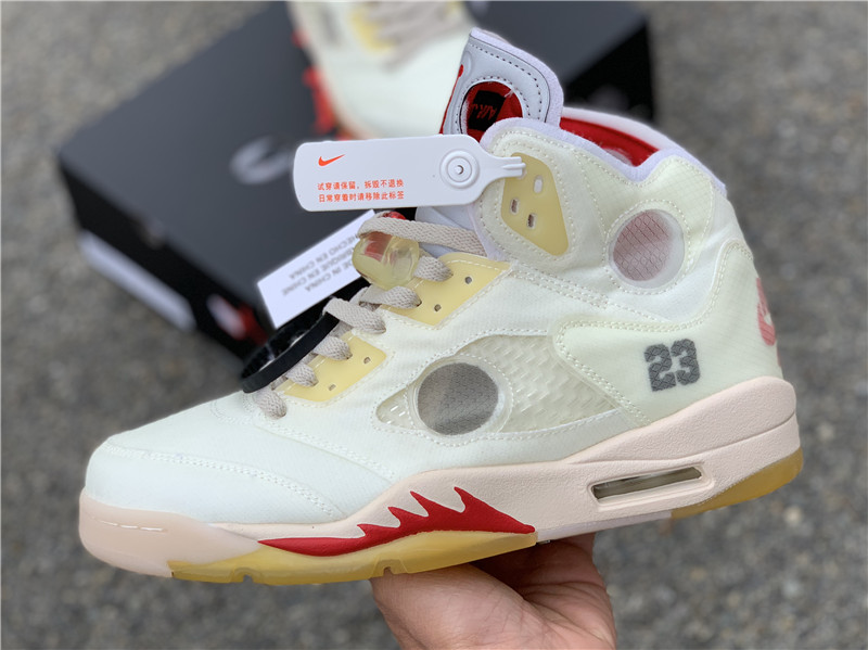 Virgil Off-White x Nike Air Jordan 5 Sail Cream Plot Twist CT8480-100