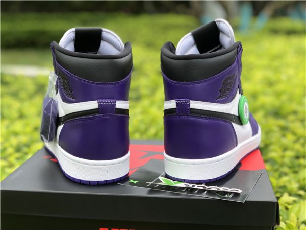 Air Jordan 1 High OG Court Purple heel look