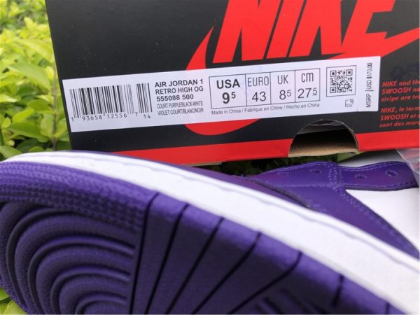 Air Jordan 1 High OG Court Purple tag