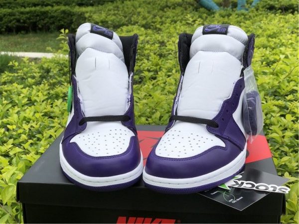 Air Jordan 1 High OG Court Purple white tongue