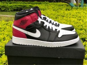 Air Jordan 1 Mid Black Noble Red