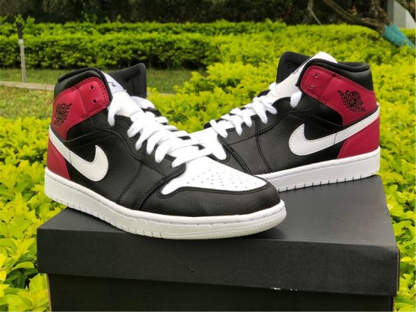 Air Jordan 1 Mid Black Noble Red sneaker