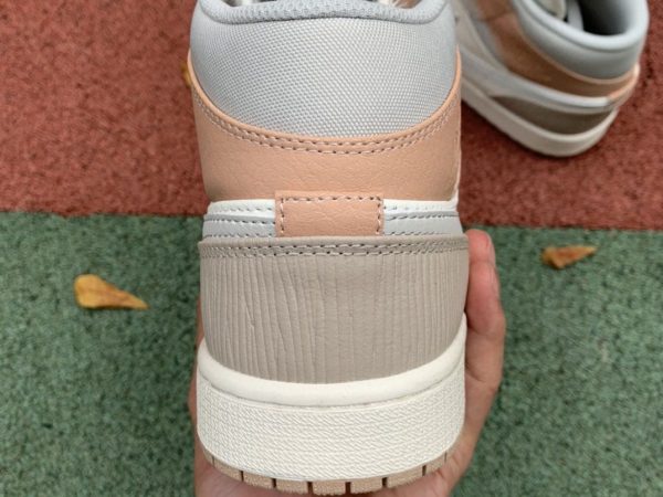 Air Jordan 1 Mid Milan Sail Light Bone HEEL