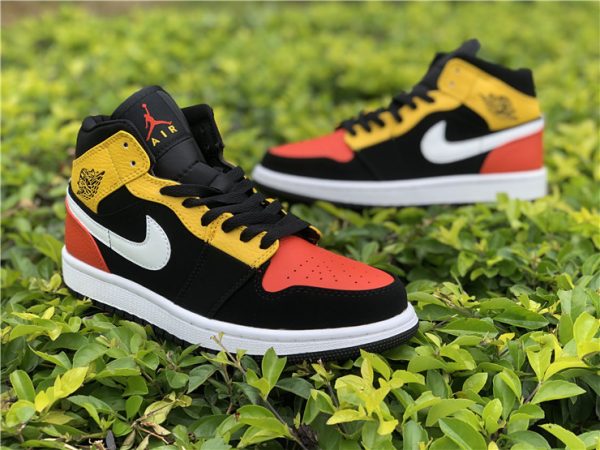 Air Jordan 1 Mid SE Black Amarillo Orange for sale