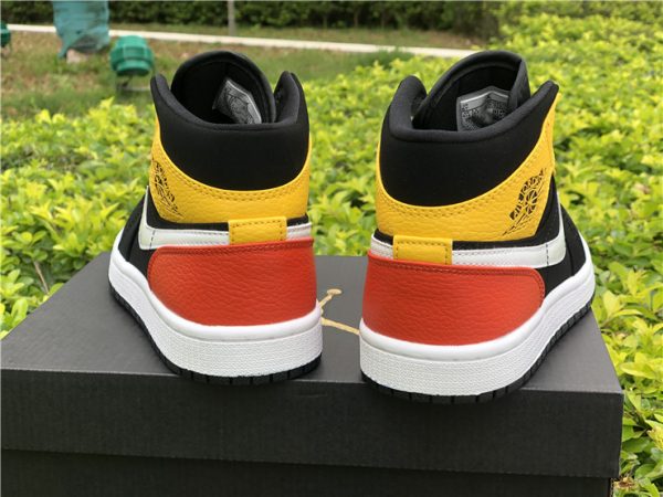 Jordan 1 Mid SE Black Amarillo Orange Heel