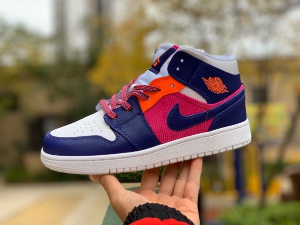 Nike Air Jordan 1 Mid GS Fire Pink Corduroy