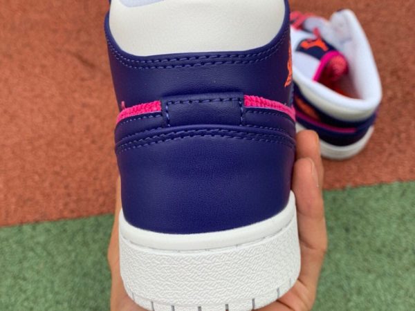 Nike Air Jordan 1 Mid GS Fire Pink Corduroy heel
