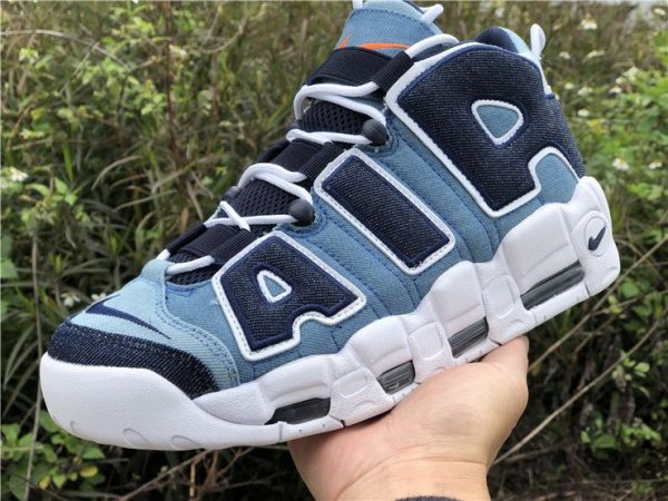 Nike Air More Uptempo 96 Denim White on hand