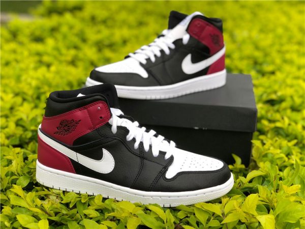 buy Air Jordan 1 Mid Black Noble Red