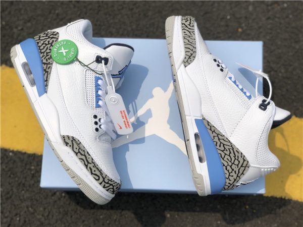 2020 Air Jordan 3 Retro UNC with Jumpman logo close look